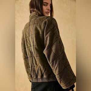 Free People Dolman Quilted Jacket in Dusty Military Size L
